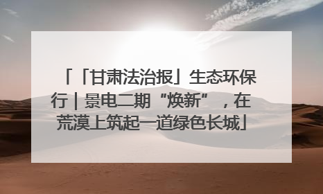 「甘肃法治报」生态环保行｜景电二期“焕新”，在荒漠上筑起一道绿色长城