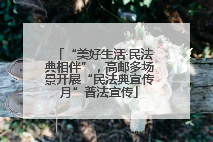 “美好生活·民法典相伴”，高邮多场景开展“民法典宣传月”普法宣传