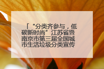“分类齐参与，低碳新时尚”江苏省暨南京市第三届全国城市生活垃圾分类宣传周正式启动