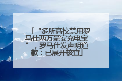 “多所高校禁用罗马仕两万毫安充电宝”，罗马仕发声明道歉：已展开核查