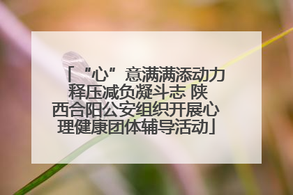 “心”意满满添动力 释压减负凝斗志 陕西合阳公安组织开展心理健康团体辅导活动