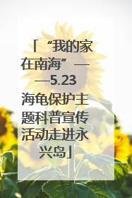 “我的家在南海”——5.23海龟保护主题科普宣传活动走进永兴岛
