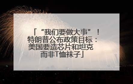 “我们要做大事”！特朗普公布政策目标：美国要造芯片和坦克 而非T恤袜子