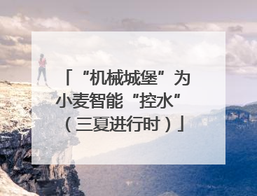 “机械城堡”为小麦智能“控水”（三夏进行时）