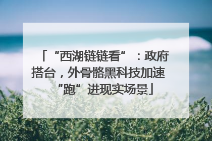 “西湖链链看”：政府搭台，外骨骼黑科技加速“跑”进现实场景