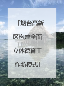 烟台高新区构建全面立体德育工作新模式