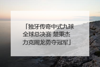 独牙传奇中式九球全球总决赛 楚秉杰力克周龙勇夺冠军