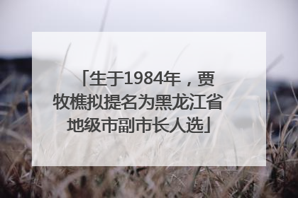 生于1984年，贾牧樵拟提名为黑龙江省地级市副市长人选