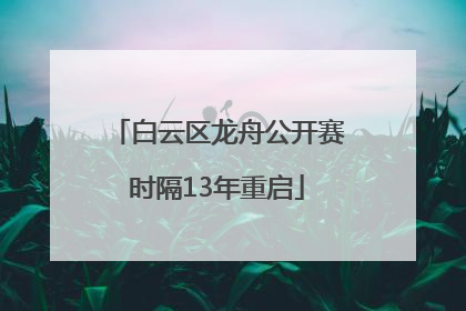 白云区龙舟公开赛时隔13年重启