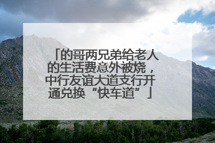 的哥两兄弟给老人的生活费意外被烧，中行友谊大道支行开通兑换“快车道”
