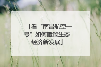 看“南昌航空一号”如何赋能生态经济新发展
