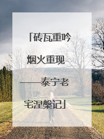 砖瓦重吟 烟火重现——泰宁老宅涅槃记