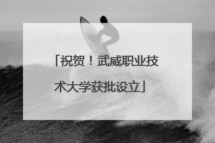 祝贺！武威职业技术大学获批设立