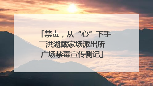 禁毒，从“心”下手――洪湖戴家场派出所广场禁毒宣传侧记