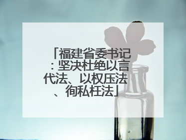 福建省委书记：坚决杜绝以言代法、以权压法、徇私枉法