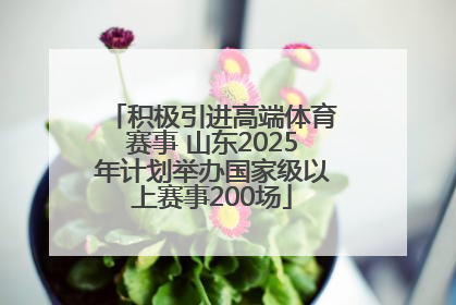 积极引进高端体育赛事 山东2025年计划举办国家级以上赛事200场