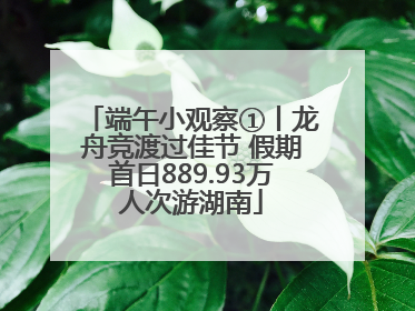 端午小观察①丨龙舟竞渡过佳节 假期首日889.93万人次游湖南