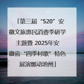 第三届“520”安徽文旅惠民消费季研学主题暨 2025年安徽省“四季村歌”特色展演燃动池州