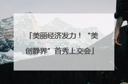 美丽经济发力！“美创静界”首秀上交会