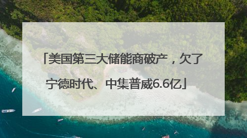 美国第三大储能商破产，欠了宁德时代、中集普威6.6亿