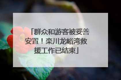 群众和游客被妥善安置！栾川龙峪湾救援工作已结束
