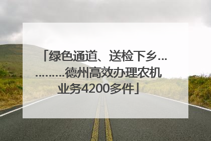 绿色通道、送检下乡…………德州高效办理农机业务4200多件