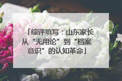 综评填写：山东家长从“无用论”到“档案意识”的认知革命