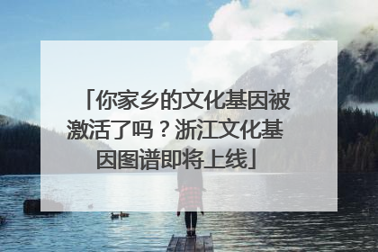 你家乡的文化基因被激活了吗？浙江文化基因图谱即将上线