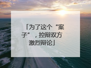 为了这个“案子”，控辩双方激烈辩论