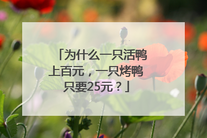 为什么一只活鸭上百元，一只烤鸭只要25元？