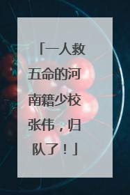 一人救五命的河南籍少校张伟，归队了！