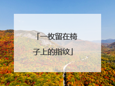 一枚留在椅子上的指纹
