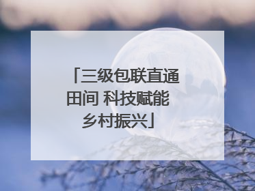 三级包联直通田间 科技赋能乡村振兴