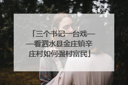 三个书记一台戏——看泗水县金庄镇辛庄村如何强村富民