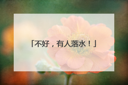 不好，有人落水！