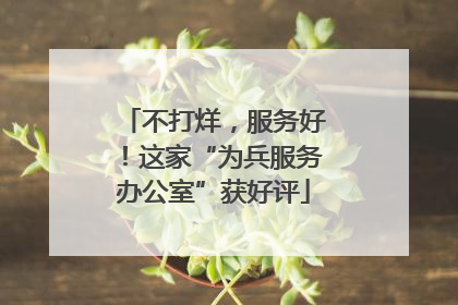 不打烊，服务好！这家“为兵服务办公室”获好评