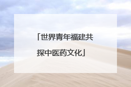 世界青年福建共探中医药文化