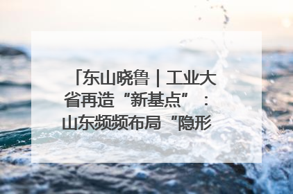 东山晓鲁｜工业大省再造“新基点”：山东频频布局“隐形冠军”背后