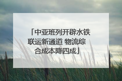 中亚班列开辟水铁联运新通道 物流综合成本降四成