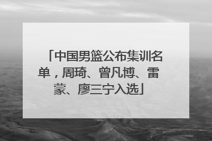 中国男篮公布集训名单，周琦、曾凡博、雷蒙、廖三宁入选