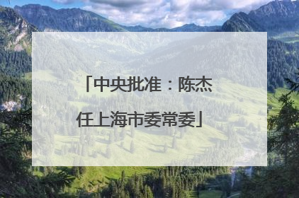 中央批准：陈杰任上海市委常委