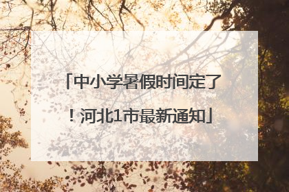 中小学暑假时间定了！河北1市最新通知