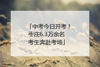 中考今日开考！枣庄6.3万余名考生奔赴考场