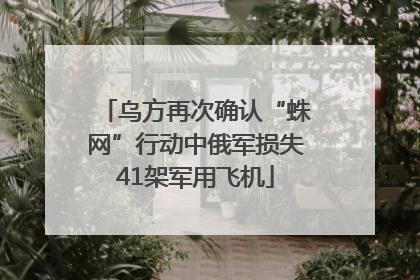 乌方再次确认“蛛网”行动中俄军损失41架军用飞机