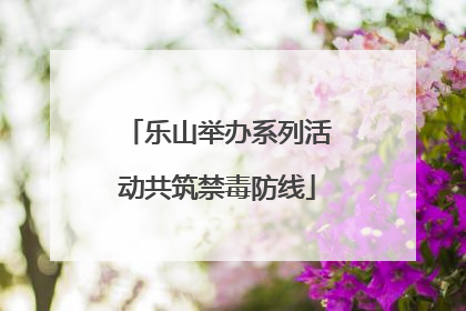 乐山举办系列活动共筑禁毒防线