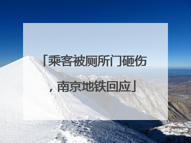 乘客被厕所门砸伤，南京地铁回应