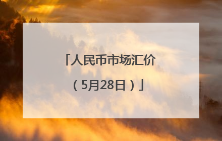 人民币市场汇价（5月28日）
