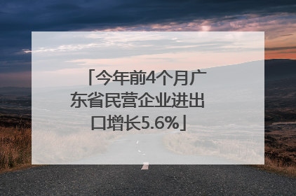 今年前4个月广东省民营企业进出口增长5.6%