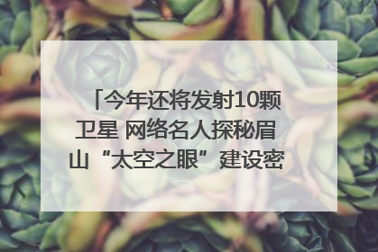 今年还将发射10颗卫星 网络名人探秘眉山“太空之眼”建设密码｜网络名人四川行