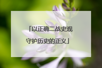 以正确二战史观守护历史的正义
